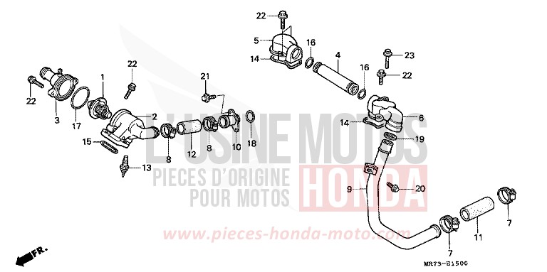 POMPE A EAU/THERMOSTAT von RC30 PEARL CRYSTAL WHITE (NH193H) von 1988
