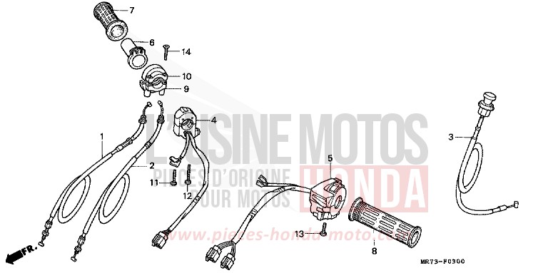 COMMUTATEUR/CABLE von RC30 PEARL CRYSTAL WHITE (NH193H) von 1988