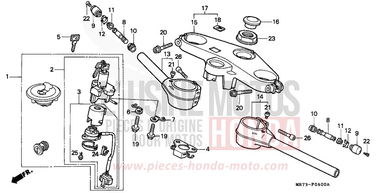 TUYAU DE GUIDON/PONT SUPERIEUR von RC30 PEARL CRYSTAL WHITE (NH193H) von 1988