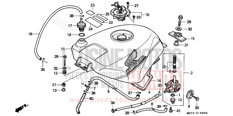 RESERVOIR A CARBURANT von RC30 PEARL CRYSTAL WHITE (NH193H) von 1988