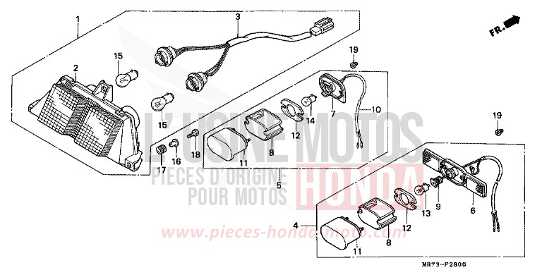FEU ARRIERE von RC30 PEARL CRYSTAL WHITE (NH193H) von 1988