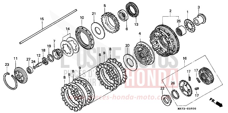 EMBRAYAGE von RC30 PEARL CRYSTAL WHITE (NH193H) von 1989