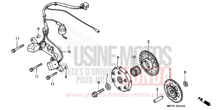 GENERATEUR D'IMPULSIONS/ EMBRAYAGE DE DEMARRAGE von RC30 PEARL CRYSTAL WHITE (NH193H) von 1989