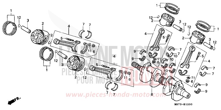 VILEBREQUIN/PISTON von RC30 PEARL CRYSTAL WHITE (NH193H) von 1989