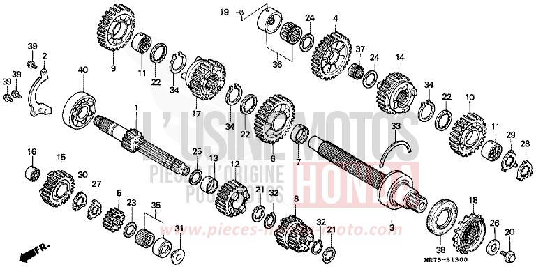 BOITE DE VITESSES von RC30 PEARL CRYSTAL WHITE (NH193H) von 1989