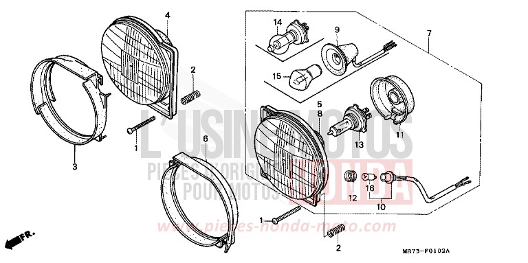 PROJECTEUR (3) von RC30 PEARL CRYSTAL WHITE (NH193H) von 1989