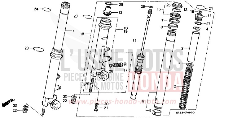 FOURCHETTE AVANT von RC30 PEARL CRYSTAL WHITE (NH193H) von 1989
