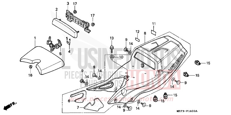 SIEGE/MOULURE DE SIEGE von RC30 PEARL CRYSTAL WHITE (NH193H) von 1989