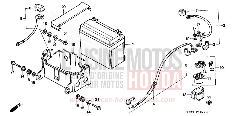 BATTERIE von RC30 PEARL CRYSTAL WHITE (NH193H) von 1989