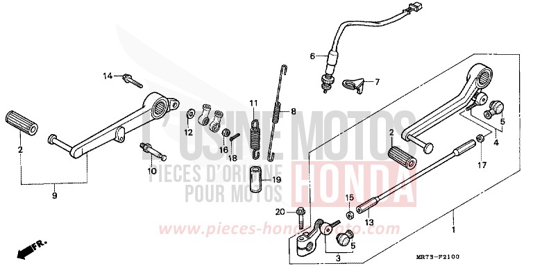 PEDALE DE FREIN/PEDALE DE CHANGEMENT von RC30 PEARL CRYSTAL WHITE (NH193H) von 1989