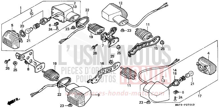 CLIGNOTANT (2) von RC30 PEARL CRYSTAL WHITE (NH193H) von 1989