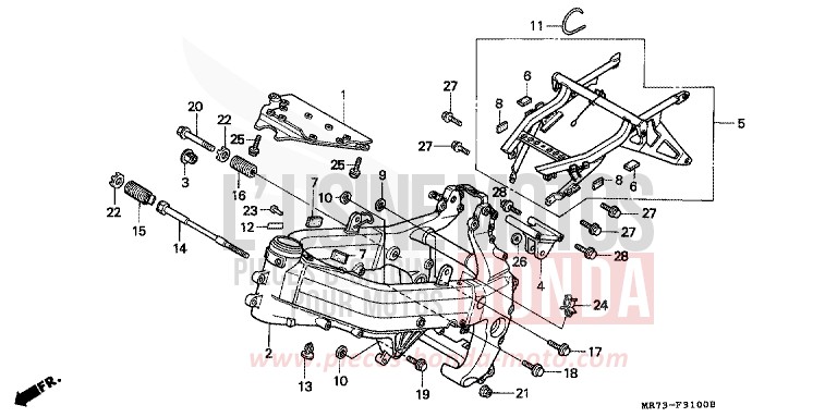 CARROSSERIE DE CHASSIS von RC30 PEARL CRYSTAL WHITE (NH193H) von 1989