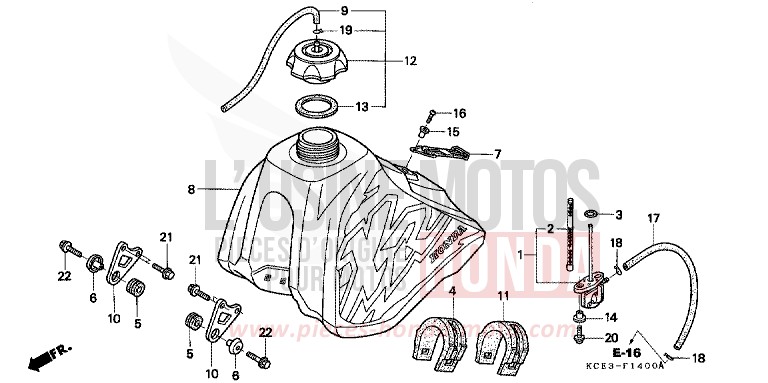KRAFTSTOFFTANK von XR250R FIGHTING RED (R134) von 2002