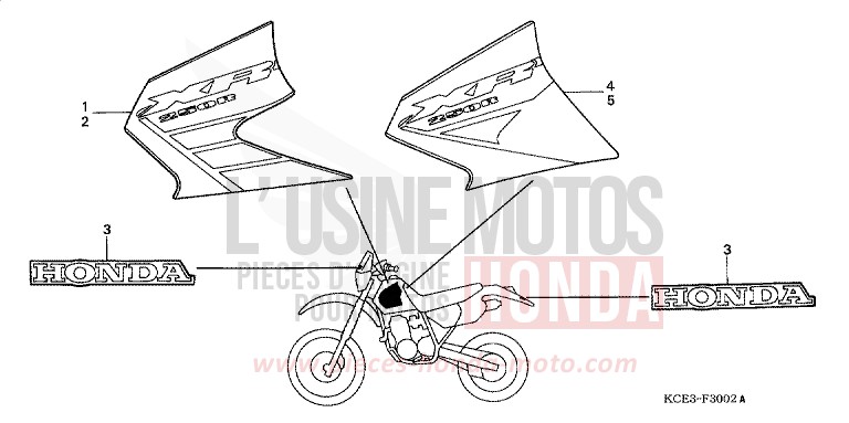MARKE (XR250R2/3) von XR250R FIGHTING RED (R134) von 2002