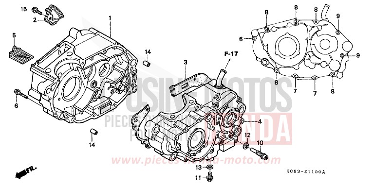 KURBELGEHAEUSE von XR250R FIGHTING RED (R134) von 2003