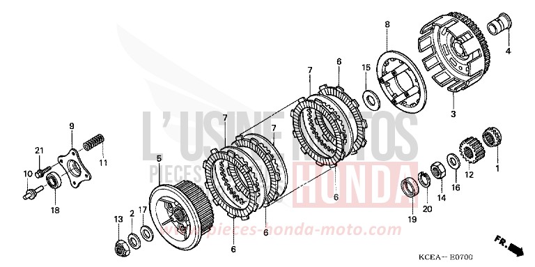 KUPPLUNG von XR250R FIGHTING RED (R134) von 2004