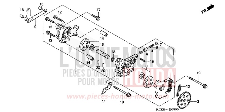 OELPUMPE von XR250R FIGHTING RED (R134) von 2004