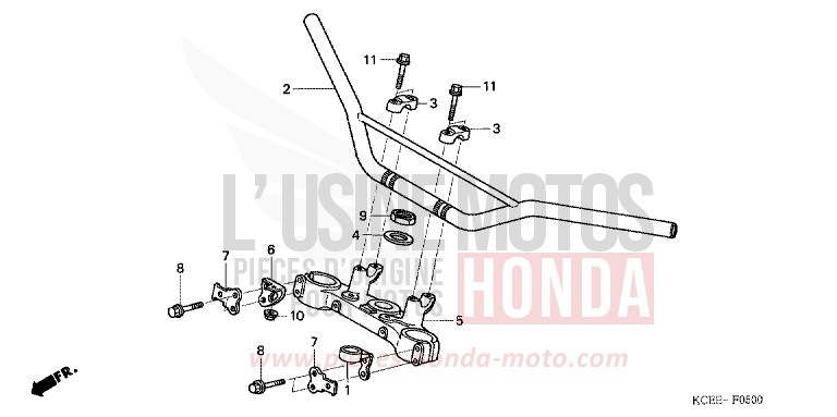 ROHRGRIFF/OBERE BRUECKE von XR250R FIGHTING RED (R134) von 2004