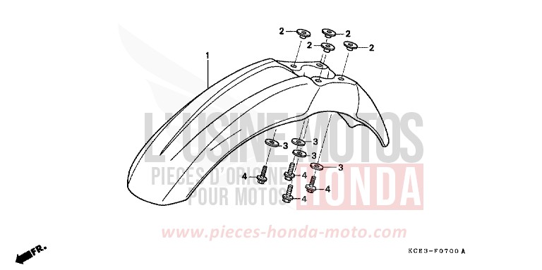 KOTFLUEGEL, VORNE von XR250R FIGHTING RED (R134) von 2004