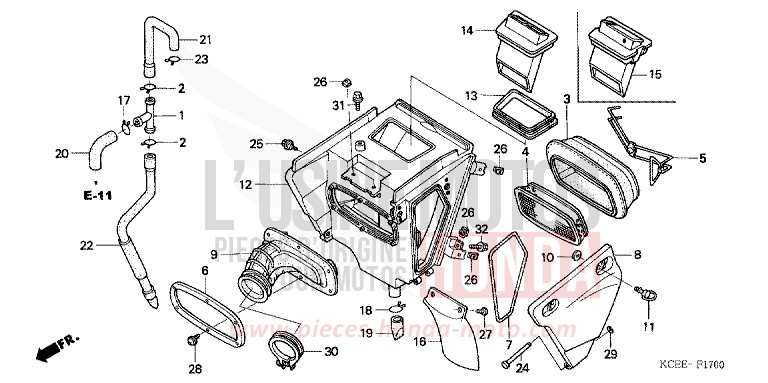 LUFTFILTER (DK/ED/U) von XR250R FIGHTING RED (R134) von 2004