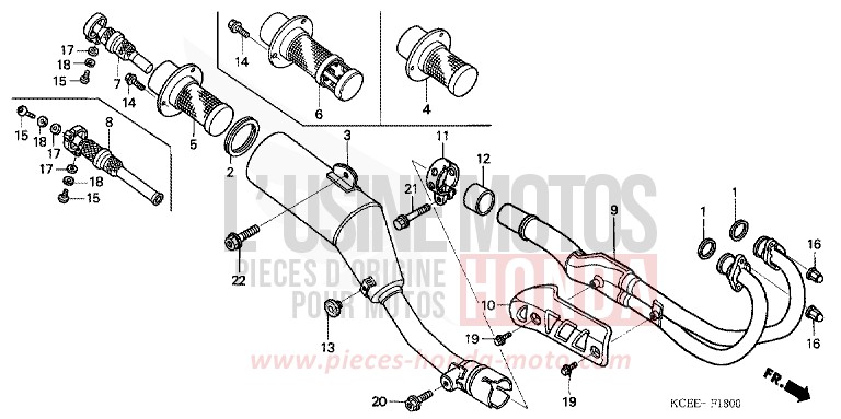 ABGAS-SCHALLDAEMPFER von XR250R FIGHTING RED (R134) von 2004