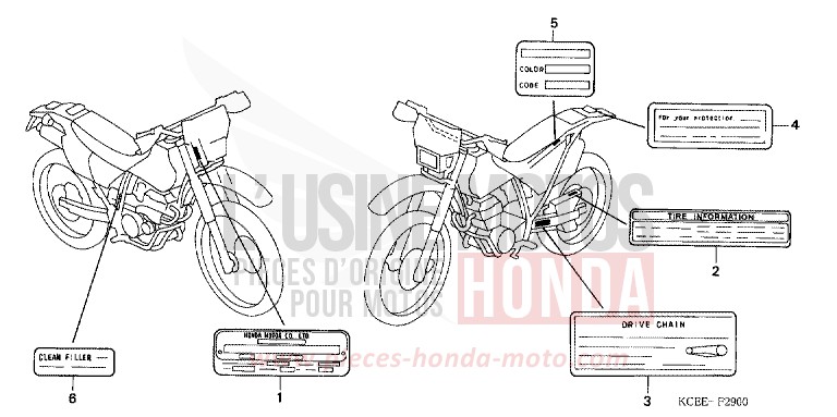 AUFKLEBER von XR250R FIGHTING RED (R134) von 2004