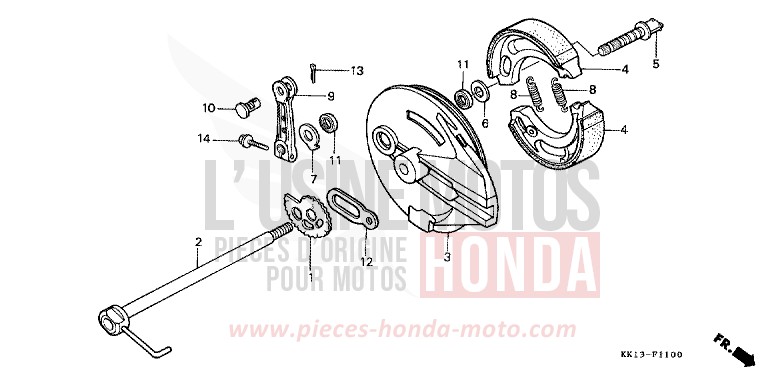 BREMSPLATTE, HINTEN von XR250R FLASH RED (R119) von 1984