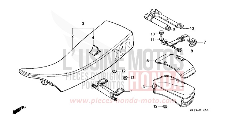SITZ/WERKZEUGE (XR250RE/RF) von XR250R FLASH RED (R119) von 1984