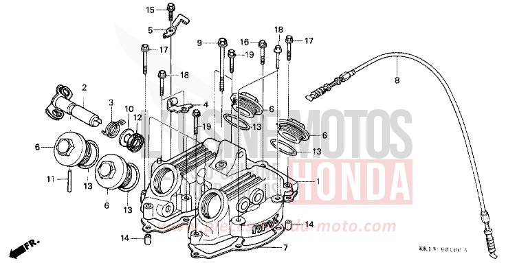 ZYLINDERKOPFDECKEL von XR250R FLASH RED (R119) von 1985