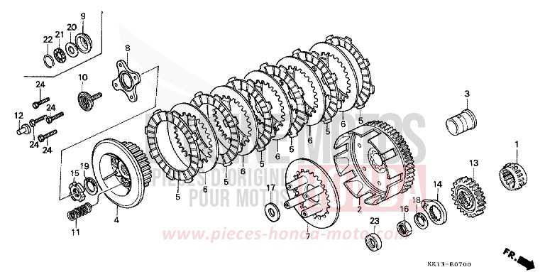 KUPPLUNG von XR250R FLASH RED (R119) von 1985