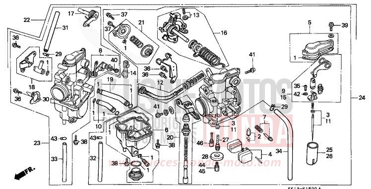 VERGASER (XR250RE/RF) von XR250R FLASH RED (R119) von 1985
