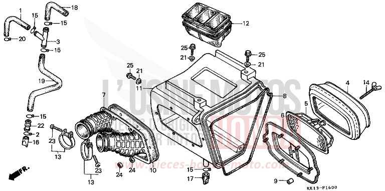 LUFTFILTER (XR250RE/RF) von XR250R FLASH RED (R119) von 1985