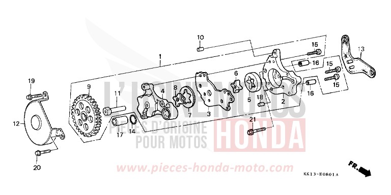 OELPUMPE (2) von XR250R SHASTA WHITE (NH138) von 1991