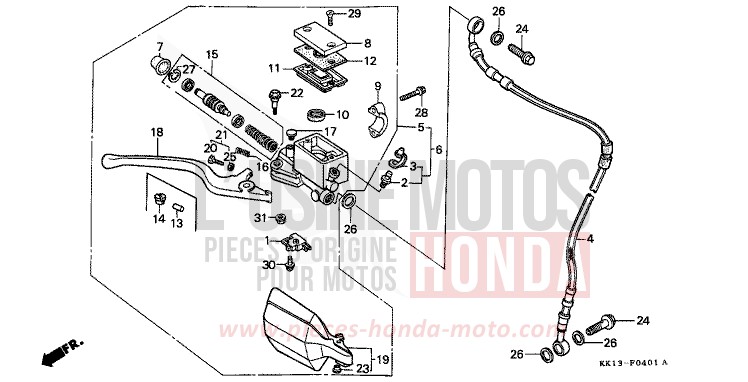 VORDERRADBREMSE (2) von XR250R SHASTA WHITE (NH138) von 1991