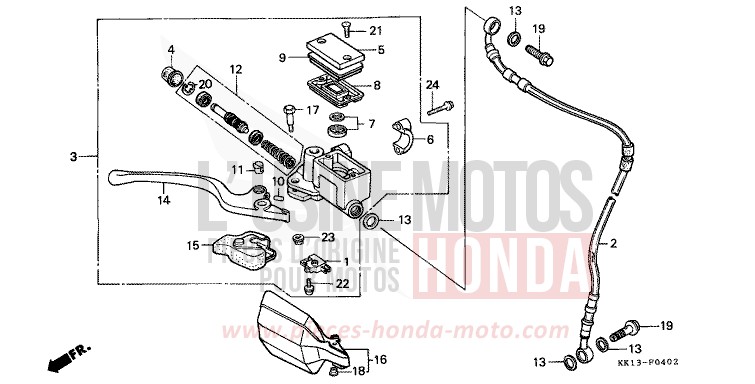 VORDERRADBREMSE (3) von XR250R SHASTA WHITE (NH138) von 1991