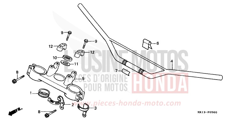 ROHRGRIFF/OBERE BRUECKE von XR250R SHASTA WHITE (NH138) von 1991