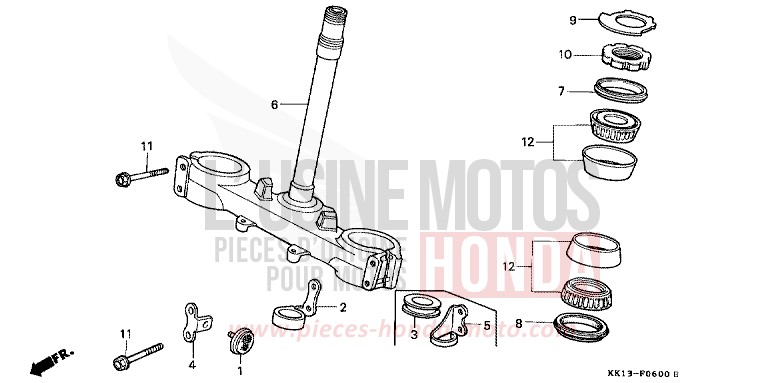 LENKSCHAFT von XR250R SHASTA WHITE (NH138) von 1991