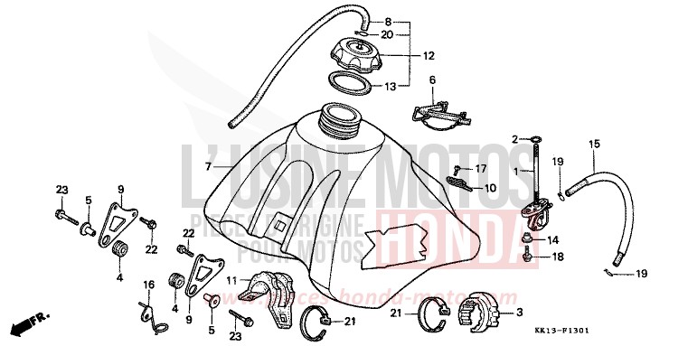 KRAFTSTOFFTANK (XR250RG/RH/RJ/RK/RL/RM) von XR250R SHASTA WHITE (NH138) von 1991