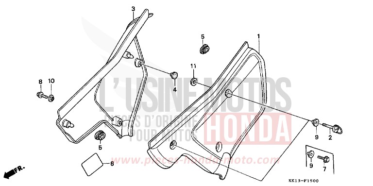 SEITENABDECKUNG von XR250R SHASTA WHITE (NH138) von 1991