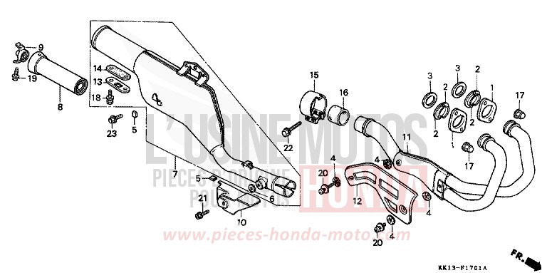 ABGAS-SCHALLDAEMPFER (XR250RL/RM) von XR250R SHASTA WHITE (NH138) von 1991