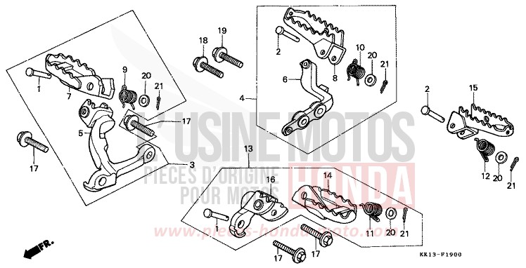 STUFE von XR250R SHASTA WHITE (NH138) von 1991