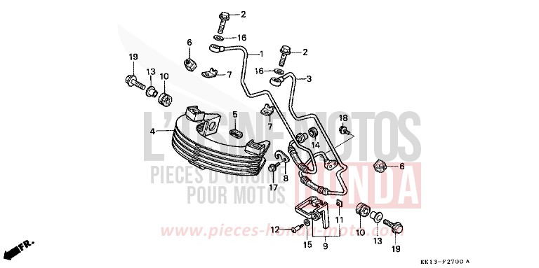 OELKUEHLER (XR250RG/RH/RJ/RK/RL/RM) von XR250R SHASTA WHITE (NH138) von 1991