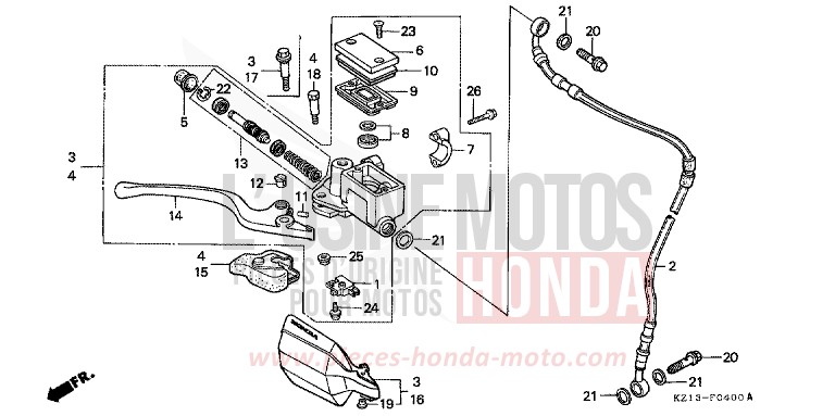 VORDERRADBREMSE (RN) von XR250R SHASTA WHITE (NH138H) von 1992