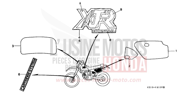 MARKE (RN) von XR250R SHASTA WHITE (NH138H) von 1992