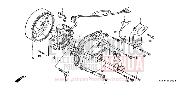 KURBELGEHAEUSEDECKEL, L. von XR250R SHASTA WHITE (NH138H) von 1993