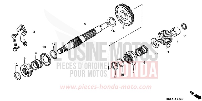 KICKSTARTERSPINDEL von XR250R SHASTA WHITE (NH138H) von 1993