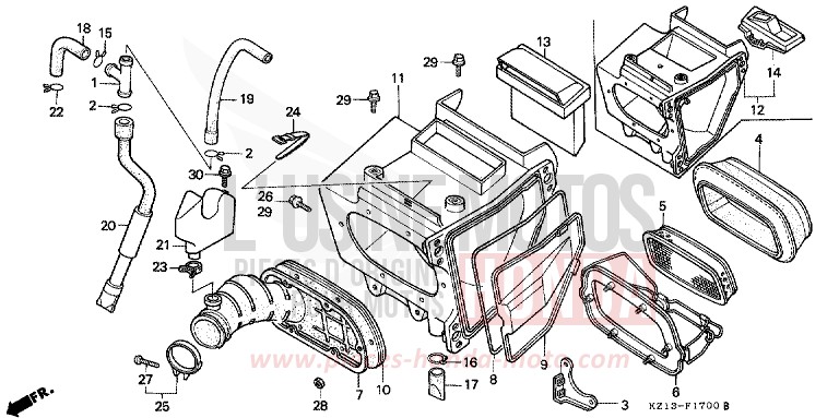 LUFTFILTER von XR250R SHASTA WHITE (NH138H) von 1993