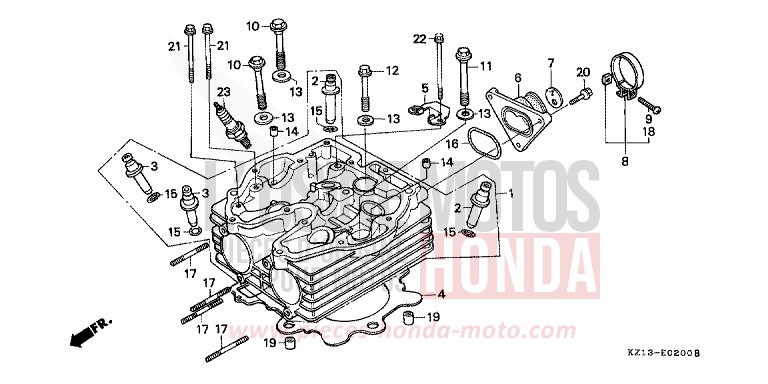 ZYLINDERKOPF von XR250R SHASTA WHITE (NH138H) von 1994