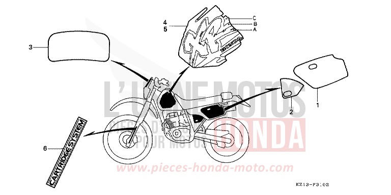 MARKE (RR) von XR250R SHASTA WHITE (NH138H) von 1994