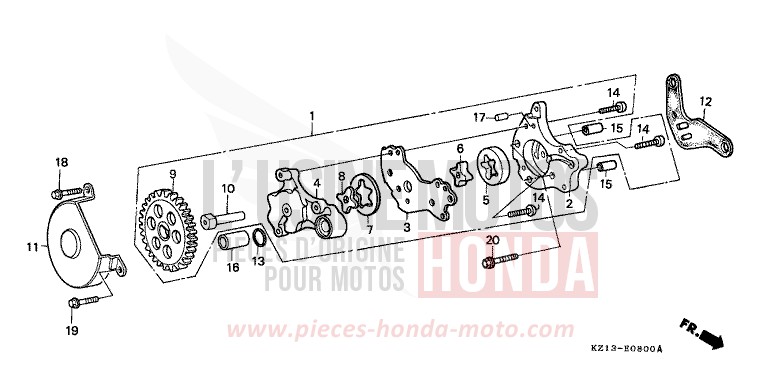 OELPUMPE von XR250R SHASTA WHITE (NH138H) von 1995